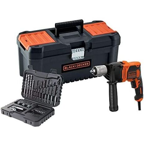 Kit taladro percutor 850 w, ø13 mm + 32 accesorios en maletín + caja, con cable (1/5)