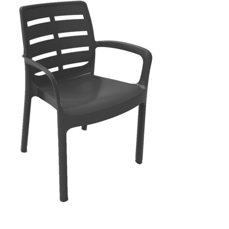 Sillon apilable color negro resina 60,5x54x82cm ipae progarden