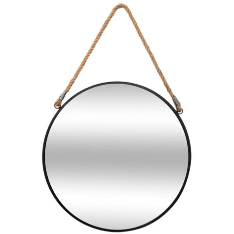 Espejo 'Corde' negro - metal D. 38 cm - Atmosphera créateur d'intérieur