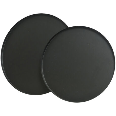 Juego de Bandejas Lifetime Negro mate Acero Redonda Ø 35 cm 2 Unidades (1/2)