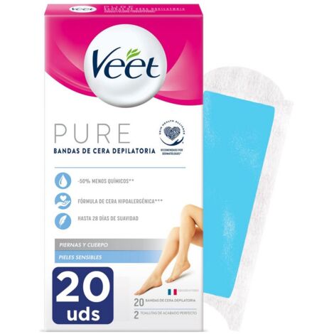 Bandas Depilatorias Corporales Veet Piel Sensible 20 Unidades (1/2)