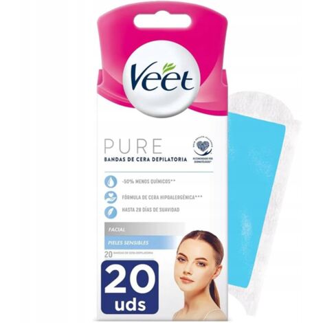 Bandas Depilatorias Faciales Veet Piel Sensible 20 Unidades (1/5)