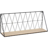 Atmosphera Estante de Pared de Metal Enrejado Negro, cm