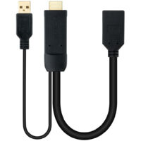 Cable DisplayPort a HDMI NANOCABLE 10.16.0205 Negro 20 cm 4K Ultra HD