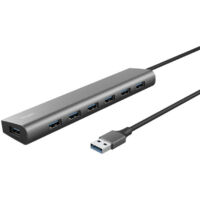 Hub USB 3.2 Gen1 Trust Halyx/ 7xUSB/ 1xUSB-C