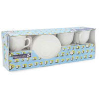 Juego de Tazas con Platos Luminarc Trianon (6 pcs) Blanco Vidrio 220 ml (12 Piezas)