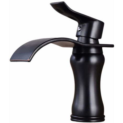 Robinet cascade eau chaude et froide pour vasques et lavabos de salle de bain avec robinet monotrou anti-éclaboussures (1/3)