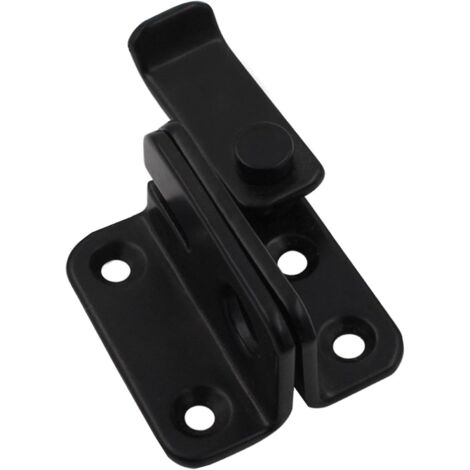 Serrure de porte à bascule cadenas loquet coulissant multifonctionnel robuste serrure de porte coulissante noir ouverture à droite (1/5)