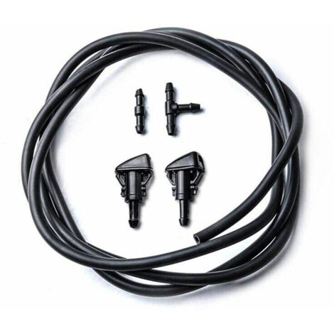Kit De Buses De Lave-Glace - Pour Chrysler / Dodge / Jeep / Ram - 2 Metres De Tuyau De Fluide Avec Connecteur - 2 Pieces 5303833Aa - Noir (1/5)