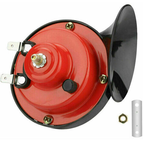 Klaxon de voiture 135DB klaxon de voiture pour voiture camion 1 paire klaxon électrique universel étanche rouge klaxon d'air tweeter klaxon de basse avec support en métal pour 12V moto voitures etc. (1/5)