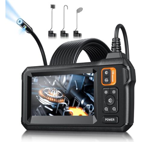 Caméra endoscopique avec lumière, caméra endoscopique étanche IP67 4,3 pouces 1080P HD endoscope industriel (5 m) (1/5)