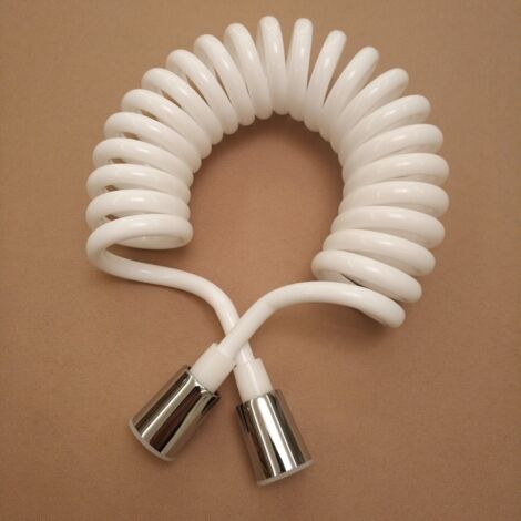 Tuyau Évier et De Cuisine Tube De Ressort De Compression Télescopique Tuyau De Douche Eau Froide Et Chaude (1 Pièce - Blanc) (1/3)