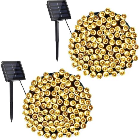 Guirlande Lumineuse Solaire, 72ft 200 LED Guirlande Lumineuse Solaire Halloween, 8 Modèles Décoration de Jardin Extérieur Imperméable (1/5)