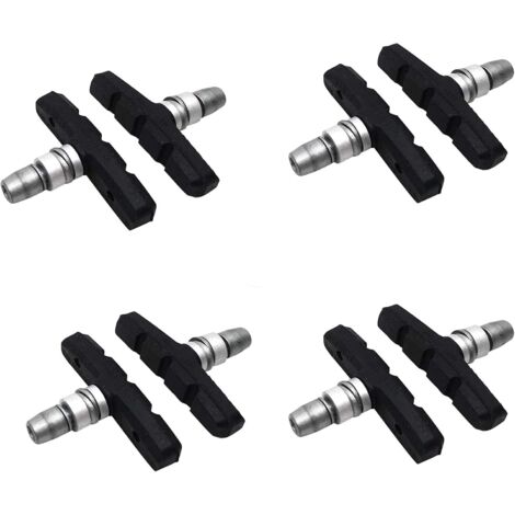 4 Paires Patins De Freins,V Brake Pads,Patins De Freins De VéLo,Fabriqué en Caoutchouc Et en MéTal, Durable Et Durable,Peut Fournir Un Bon Effet De Freinage,IdéAl pour Le VTT/Course,Noir (1/5)