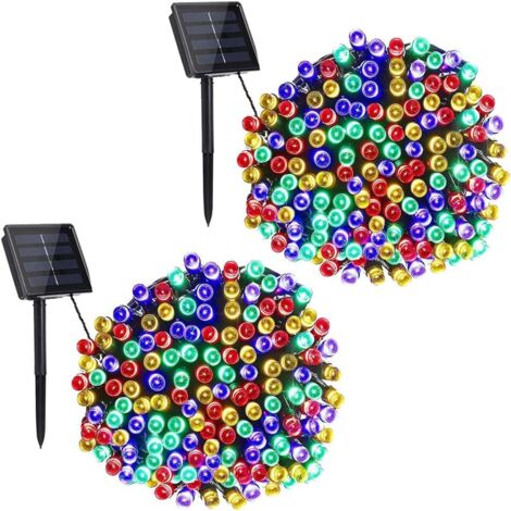 Guirlande Lumineuse Solaire, 72ft 200 LED Guirlande Lumineuse Solaire Halloween, 8 Modèles Décoration de Jardin Extérieur Imperméable (1/5)