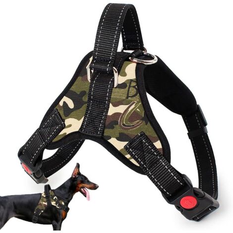 Harnais pour chien réglable, respirant, réfléchissant, confortable, avec poignée, adapté à l'entraînement à la marche du chien (1/3)