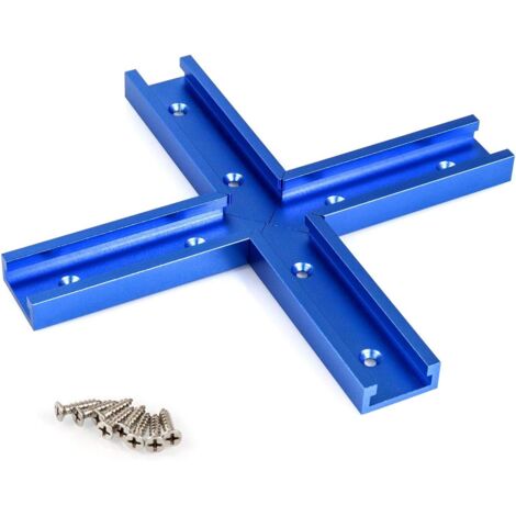 Kit de croisement de rail en T, outil de menuiserie en alliage d'aluminium 6063 de 4 pouces avec trous de montage pré-percés (1/4)