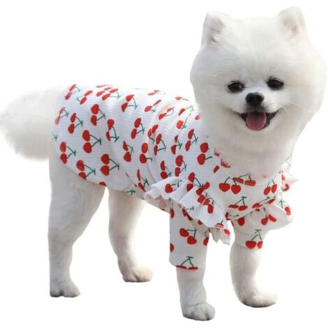 T-shirt pour chiot, vêtements pour chiots femelles Chihuahua, doux et confortable pour chiens de petite et moyenne taille (moyen, blanc) (1/3)