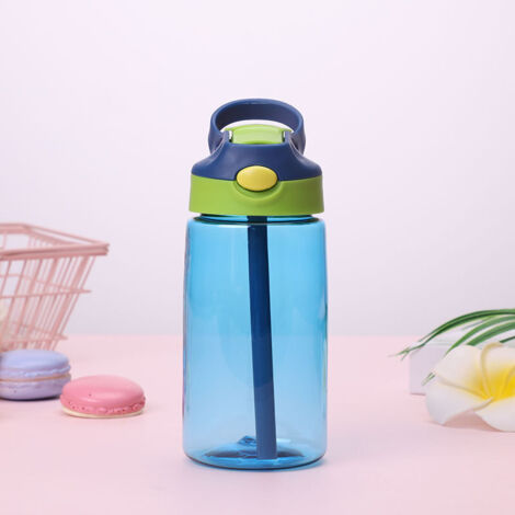1 bouteille d'eau pour enfants avec bouteille d'eau étanche 480 ml BPA pour étudiants garçons et filles (bleu) (1/5)