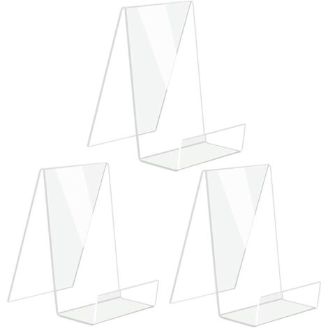 Étagère 3 pièces, serre-livres, étagère en plastique transparent pour afficher des livres, des cahiers, des livres d'images (1/5)