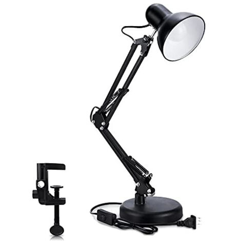 Lampe de bureau en fer forgé étudiant les étudiants du collège protection des yeux lampe de dortoir de bureau (noir)