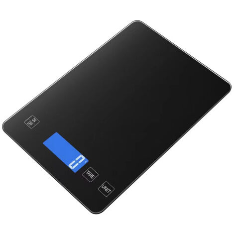 Balance de cuisine 15 kg, balance de cuisine électronique en verre trempé, balance de précision pour cuisine 1 pc (noir) (1/2)