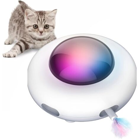 Jouet Chat Intelligent pour Chat à Plume, 3 Modes Jouet Electronique Travail Automatique Aléatoire Stimulateur Intéressant, Rechargeable par USB (1/5)