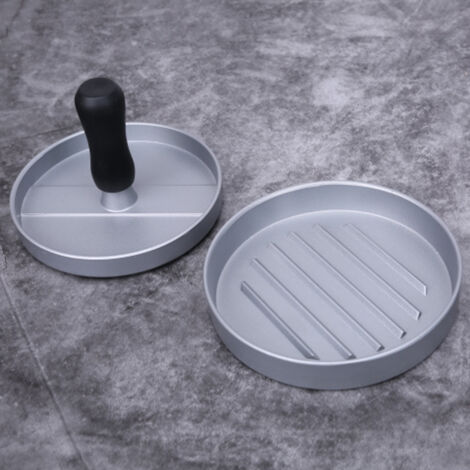 1 Pièce Burger Moule Spécial DYI Burger Grill Moule Manuel Aluminium Antiadhésif Burger Presse Moule Burger Blank Maker (Argent) (1/5)
