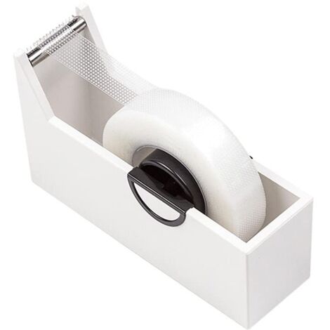 1 paquet de distributeur de ruban adhésif, coupe-ruban isolant, peut être parfaitement appliqué à l'école, à la maison, au bureau, au salon de beauté, blanc (1/5)