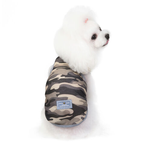 Chien T Shirt Chien Chemise Vêtements D'été Gilet Gilet Camo Sweat Cool D'été Fit Chiot Chiot Chat vert (1/3)