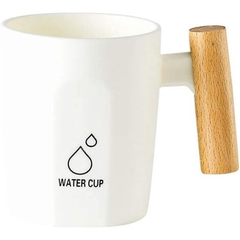 Tasse de rince-bouche mignonne tasse de lavage tasse de lait brosse à dents tasse en plastique 500 ml blanc avec poignée (1/5)