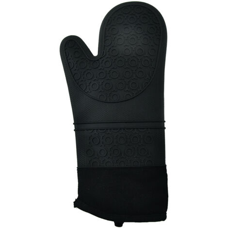 1 paire de gants de four haute température gants de four en silicone résistants à la chaleur résistants à l'eau (noir) (1/5)