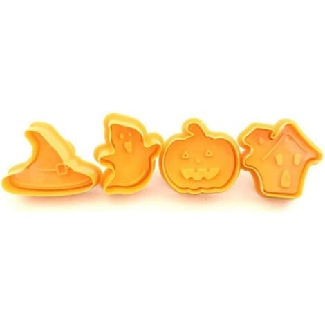 4 Piece Cookie Stamp Cookie Mould 3D Plunger DIY Baking Pastry Food Fudge Mould Halloween Cookie Baking Mould (1/3)