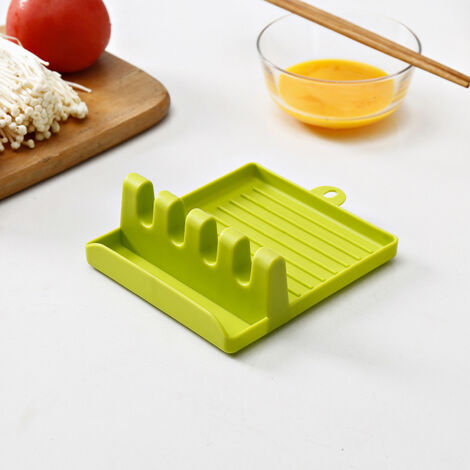 1 paquet de tapis de cuillère antidérapant ménager, porte-cuillère de cuisine, porte-spatule, porte-ustensiles de cuisine multifonction (1/5)