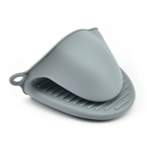 2 paires de gants de four épais en silicone résistant à la chaleur (gris) pour cuisiner, cuire au four, griller et griller (1/5)