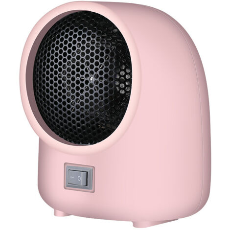 Mini radiateur soufflant, Mini Chauffage Électrique Portatif en Céramique PTC, Basse Consommation, protection contre les basculement et la surchauffe, pour salle de bain, bureau (rose) (1/5)