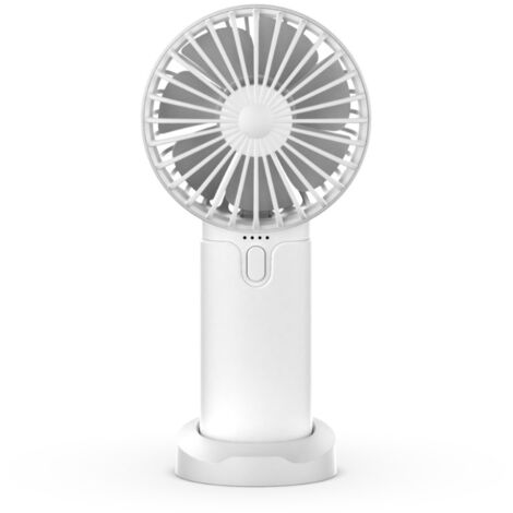 LAN BDD Ventilateur portable, mini ventilateur USB rechargeable 2400mAh, ventilateur silencieux avec 3 vitesses réglables, adapté à la maison, au bureau et au voyage (blanc). (1/5)