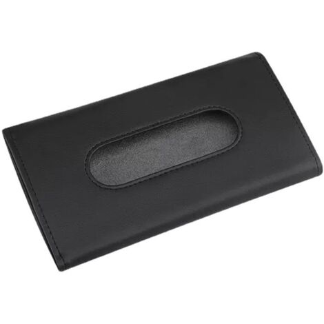 LAN Boîte à mouchoirs pour pare-soleil de voiture, pince à mouchoirs en cuir pour accessoires de pare-soleil de voiture, boîte de rangement pour mouchoirs en cuir (1/3)