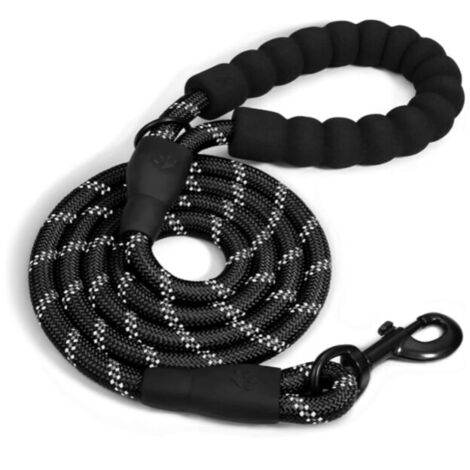 LAN Laisse de corde de chien avec poignée rembourrée douce, haute lumière réfléchissante, laisse de chien en nylon 150CM pour chien de grande ou moyenne taille, corde de promenade de chien pour courir (1/5)