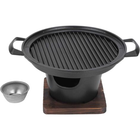 LAN Barbecue au charbon de bois, mini - four portable non - fumeur, rond robuste avec cadre en acier plaqué épais pour la cuisson en plein air, camping, pique - nique (1/5)