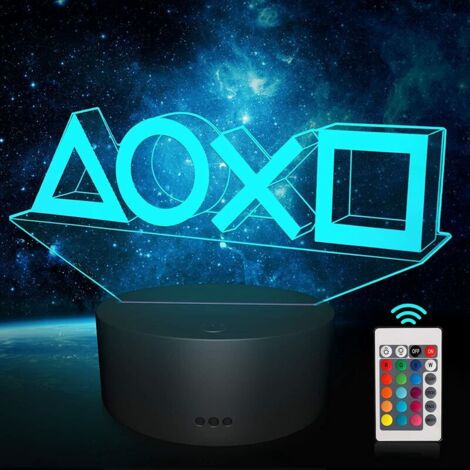 LAN Lampe décorative pour les joueurs, lampe de nuit 3D, 16 couleurs, petite lampe de nuit 3D Creative Seven Color Gradient Gift Light LED Bedroom Head LED lampe de table (1/5)
