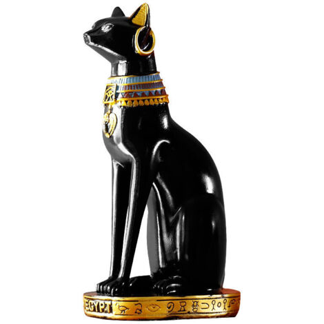 LAN Bijoux de chat égyptien, décoration de statue en résine exotique, ancienne déesse égyptienne, convient pour la maison, le bureau, le bureau, le restaurant, l'hôtel, la voiture, la décoration de fê (1/5)