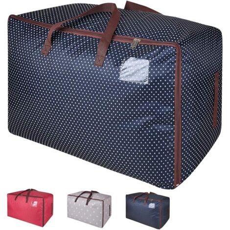 LAN BDD Sac à vêtements 100L, sac de rangement surdimensionné épaissi imperméable, sac de voyage - bleu (1/5)