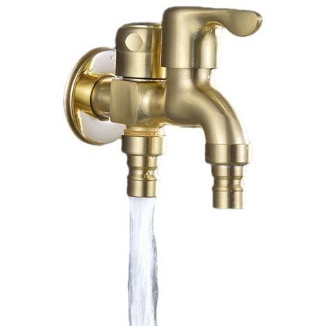 LAN et de Jardin à Double Sortie et à Double Sortie Antirouille et Domestique à Double Sortie et à Double Sortie en Alliage pour Machines à Laver et Pommeaux de Douche 1 Pièce (Or) (1/3)