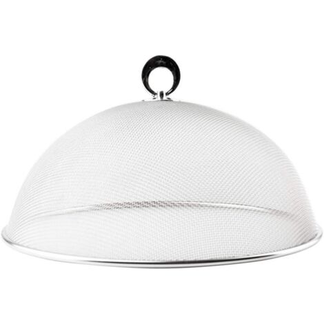 LAN Cloche alimentaire en maille en acier inoxydable avec cloche ronde anti-éclaboussures pour la maison et la cuisine (argent diamètre 24 cm), acier inoxydable, Silver,