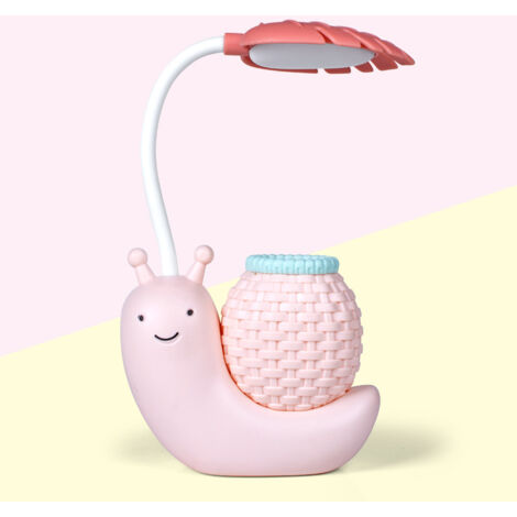 LAN Lampe de bureau USB USB Chargement des enfants Protection des yeux Cartoon Snail de dessin animé Mini lampe de table LED rechargeable chambre chevet protection des yeux veilleuse