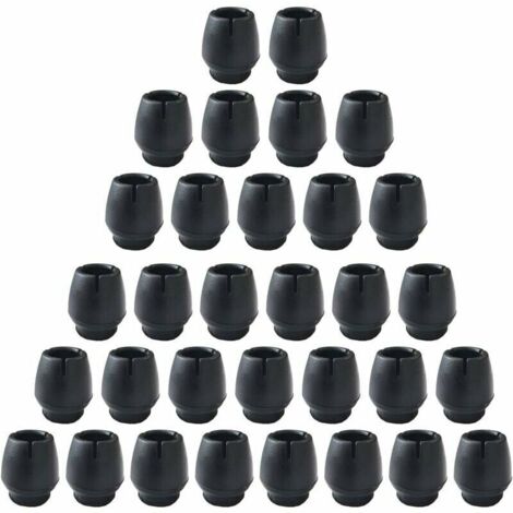 LAN Silicone table chaises antidérapantes jambes, Tone résistant à l'usure tabouret anti - dérapant housse de protection, 32pcs chaise cap, protection chaise jambe pour ronde meubles jambes noir (12 - (1/5)