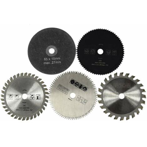 LAN Lame de scie circulaire en acier à grande vitesse lame de machines à bois carbure petite lame de scie circulaire ensemble de 5 pièces 8510 MM (1/5)