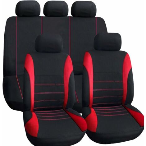 LAN BDD Housse de siège auto universelle pour intérieur de voiture Rouge (1/5)