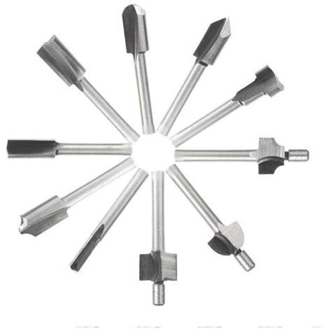 LAN 10pcs 1/8 "3mm Shank HSS Routeur Bits Fraisage Gravure Sur Bois Pour Dremel Outil Rotatif Fraisage Bits Routage Pour DIY Menuiserie Gravure (1/3)